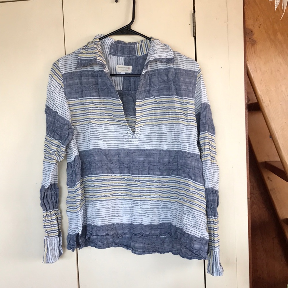 American Colors crinkled blouse M